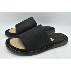Born Mens Size 9 Leeward Black Full Grain Leather Slip On Slide Sandals Shoes
